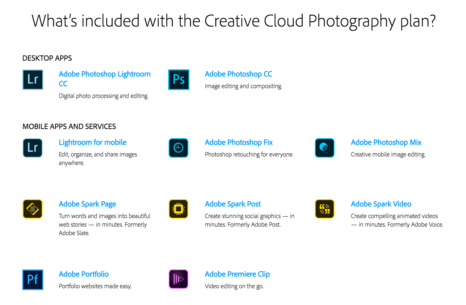 Creative Cloud Photography plan