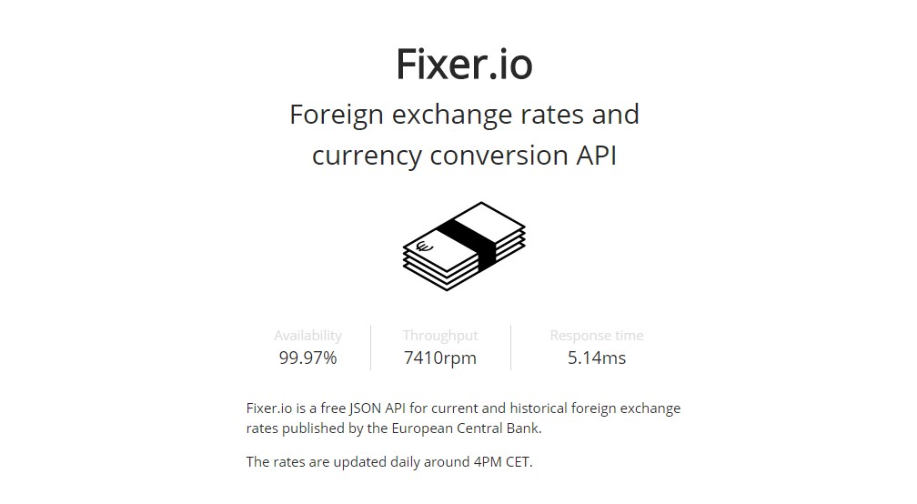 Foreign exchange rates and currency conversion API