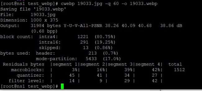 Output webp file