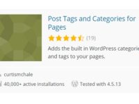 Post Tags and Categories for Pages